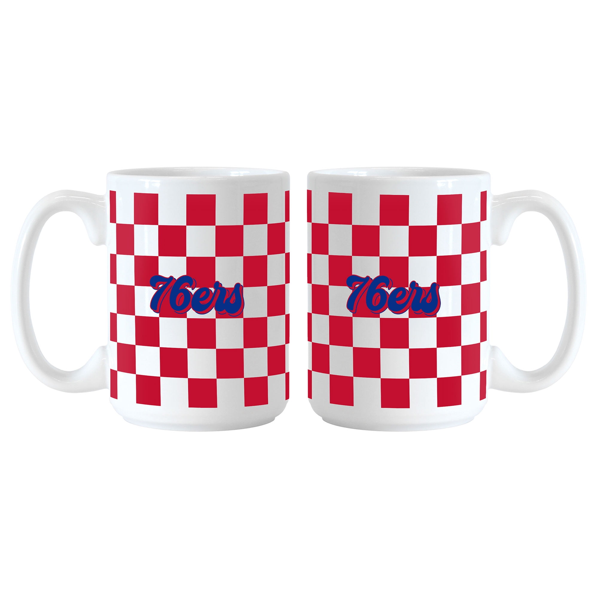 Philadelphia 76ers 2-Pack 15oz. Checkered Wordmark Mug Set - Walmart.com
