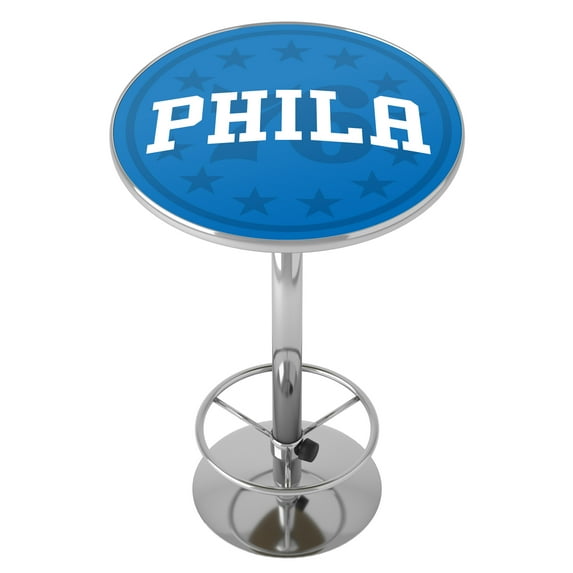 Philadelphia 76ers Fade Bar Table with Adjustable Footrest and Acrylic Top