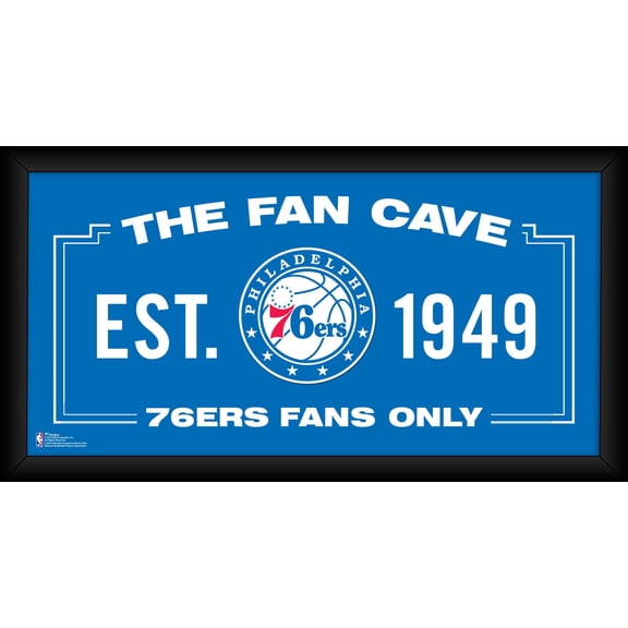 Philadelphia 76ers Framed 10" x 20" Fan Cave Collage