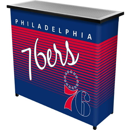 Philadelphia 76ers NBA Hardwood Classics Portable Bar, Pop-Up Drink Station Patio, Garage or Man Cave Accessories - Royal Blue, Red, White