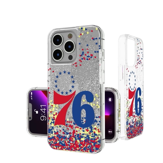 Philadelphia 76ers iPhone Glitter Case with Confetti Design