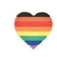 thumbnail image 1 of The Awareness Company Silicone Pride Rainbow Heart Button Pins, 50-Piece, 1 of 6