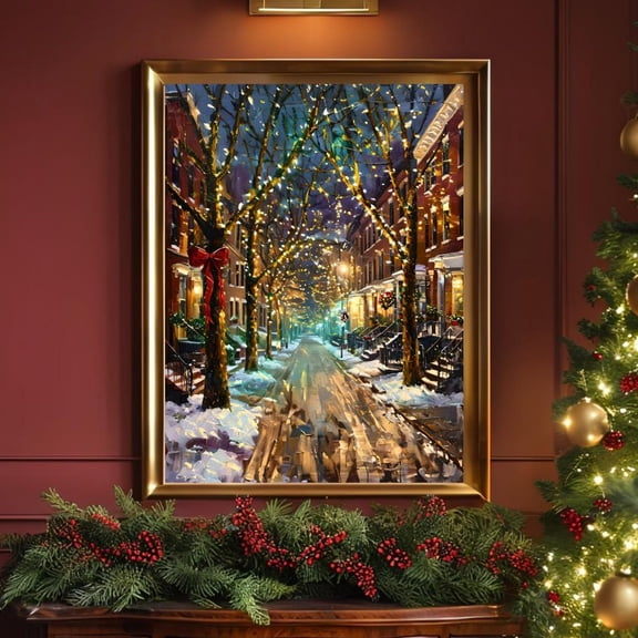 Philadelphia Addison Street Lights, Philly Winter City Scene, Wall Art, Historic Philly Home Decor, Philadelphia Engagement, Unframed Poster Size 8x12