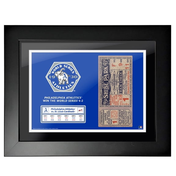 Philadelphia Athletics 1930 World Series 18'' x 14'' Framed Ticket
