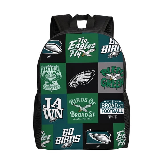 Philadelphia Backpack Lightweight Bookbag Durable Casual Travel Daypack Waterproof Laptop Bag With Side Pockets Ball Team Logo Print Gifts For Sports Game Fans