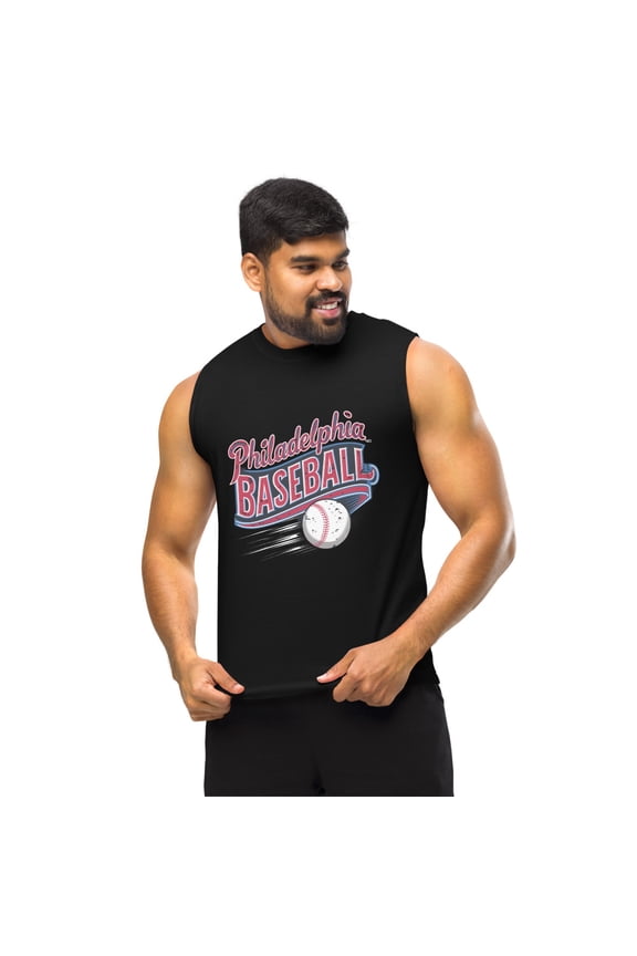 Philadelphia Baseball Graphic Tank Top, Vintage Baseball Shirt,Baseball Fan (XL)