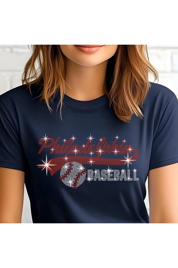 Philadelphia Baseball Rhinestone Shirt: Unisex Game Day Tee