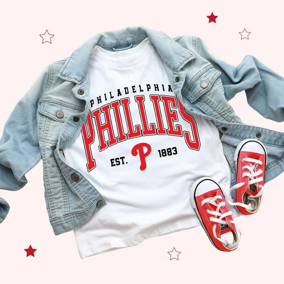 Philadelphia Baseball T-shirt, Phillie Baseball MLB Youth Toddler Kids Men Women Shirt,White Color,Size XL