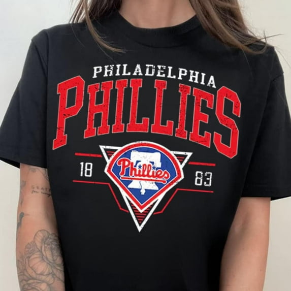 Philadelphia Baseball T-shirt | Vintage Style Phillies Baseball Crewneck Shirt | Philadelphia EST 1883 Shirt | Game Day, Black Color