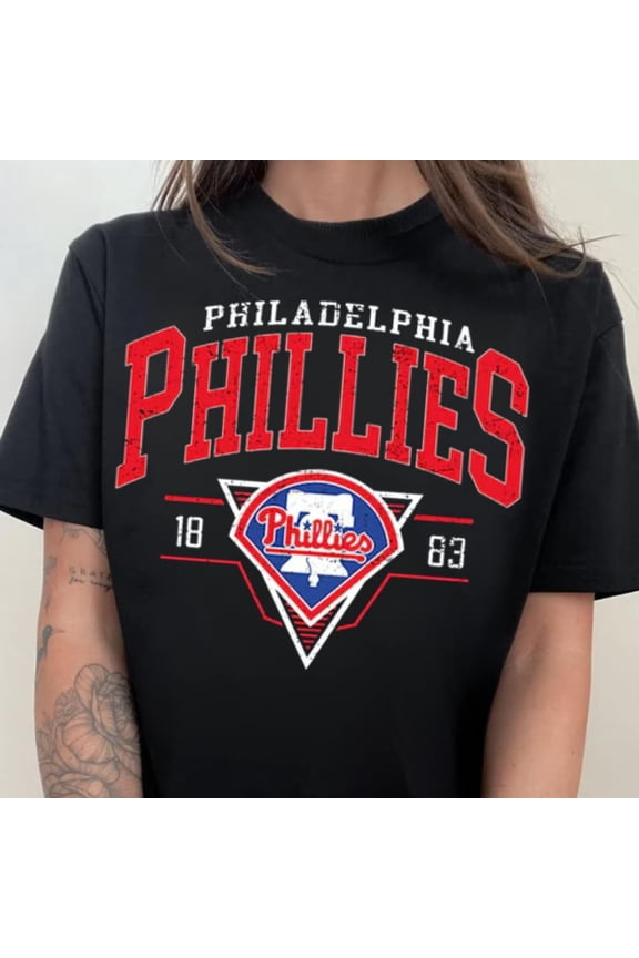 Philadelphia Baseball T-shirt | Vintage Style Phillies Baseball Crewneck Shirt | Philadelphia EST 1883 Shirt | Game Day, Black Color