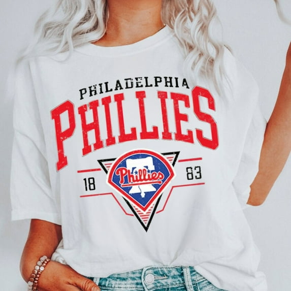 Philadelphia Baseball T-shirt | Vintage Style Phillies Baseball Crewneck Shirt | Philadelphia EST 1883 Shirt | Game Day, White Color