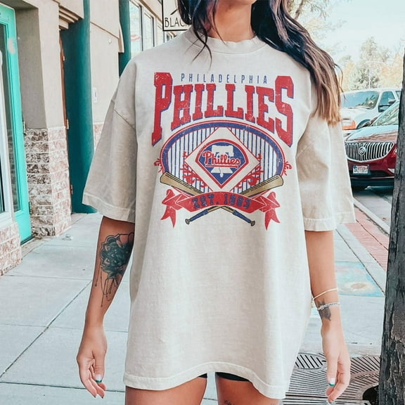 Philadelphia Baseball tshirt | Vintage Style Philadelphia Baseball Crewneck ,sand Color,Size 2XL