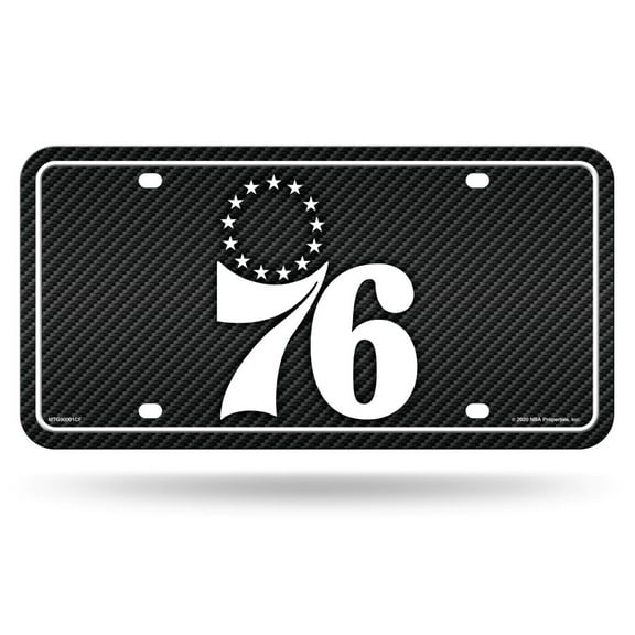Philadelphia Basketball 76'ers 12x6 Carbon Fiber Design Metal License Plate Auto Tag, Sixers