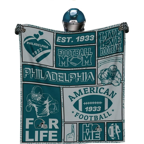 Philadelphia Blanket Gifts Lightweight Flannel Throw Blanket Soft Warm Blanket Football Fans Gifts for Men Women Kids 50x60 Inch