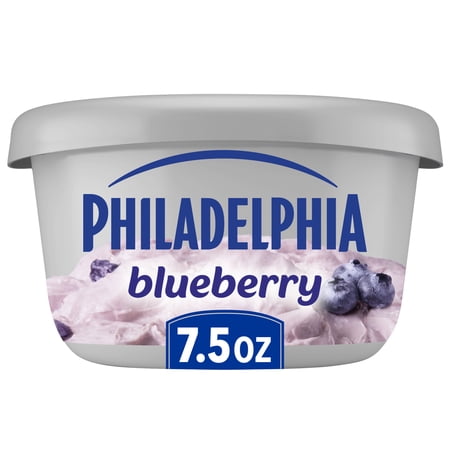 Philadelphia Flavored Cream Cheese Spread, 1 Tub, for Smooth, Spreadable Mornings, Blueberry, No Artificial Preservatives, Flavors or Dyes, 7.5 oz