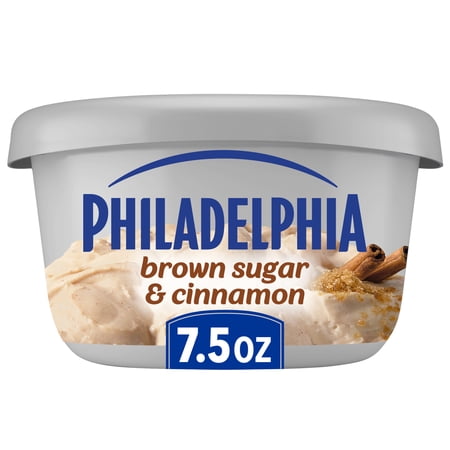 Philadelphia Flavored Cream Cheese Spread, 1 Tub, for Smooth, Spreadable Mornings, Brown Sugar & Cinnamon, No Artificial Preservatives, Flavors or Dyes, 7.5 oz