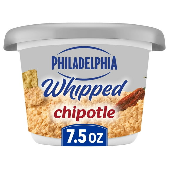 Philadelphia Whipped Flavored Cream Cheese Spread, 1 Tub, for Smooth, Spreadable Mornings, Chipotle, No Artificial Preservatives, Flavors or Dyes, 7.5 oz