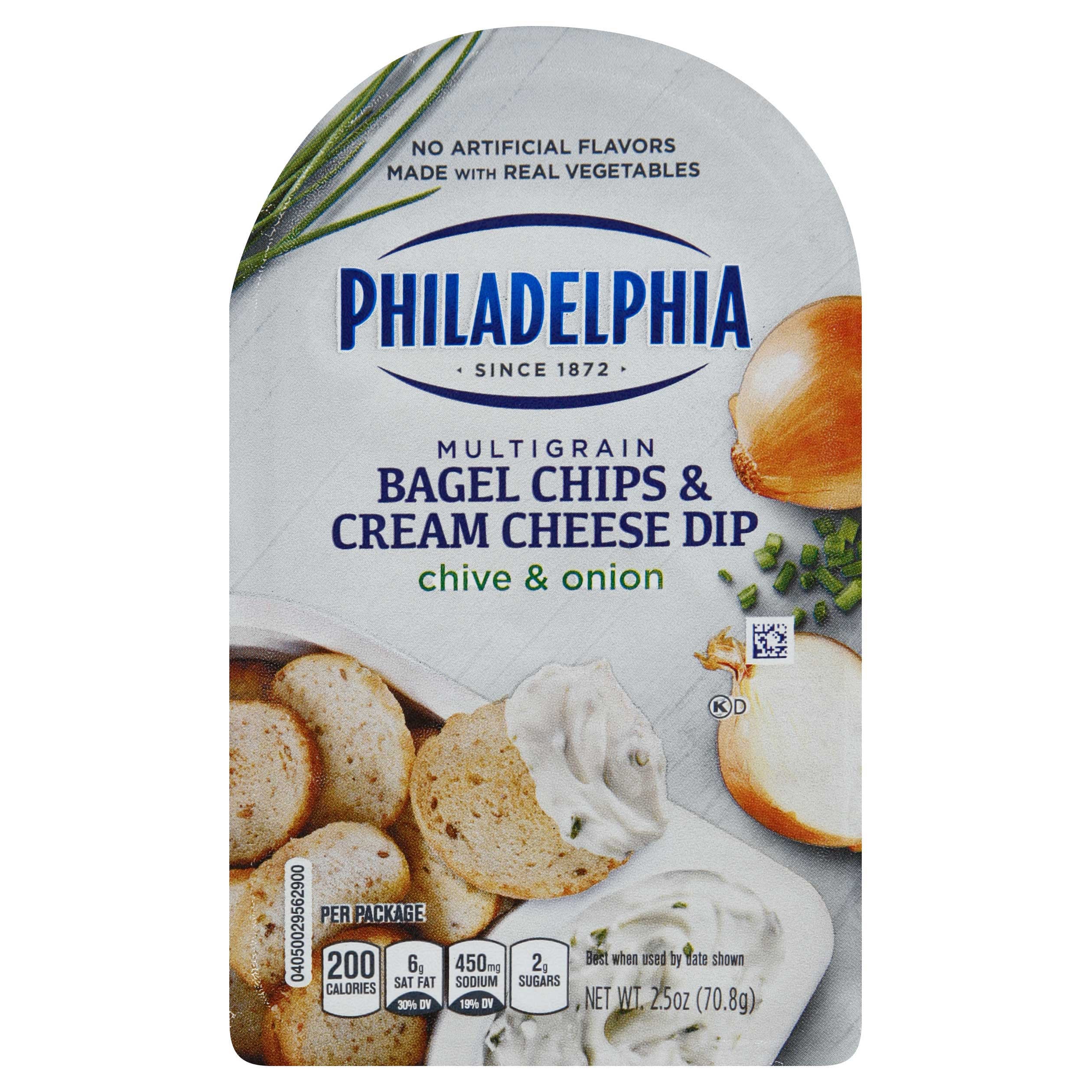 Philadelphia Chive Onion Bagel Chips and Cream Cheese Dip, 2.5 Ounce