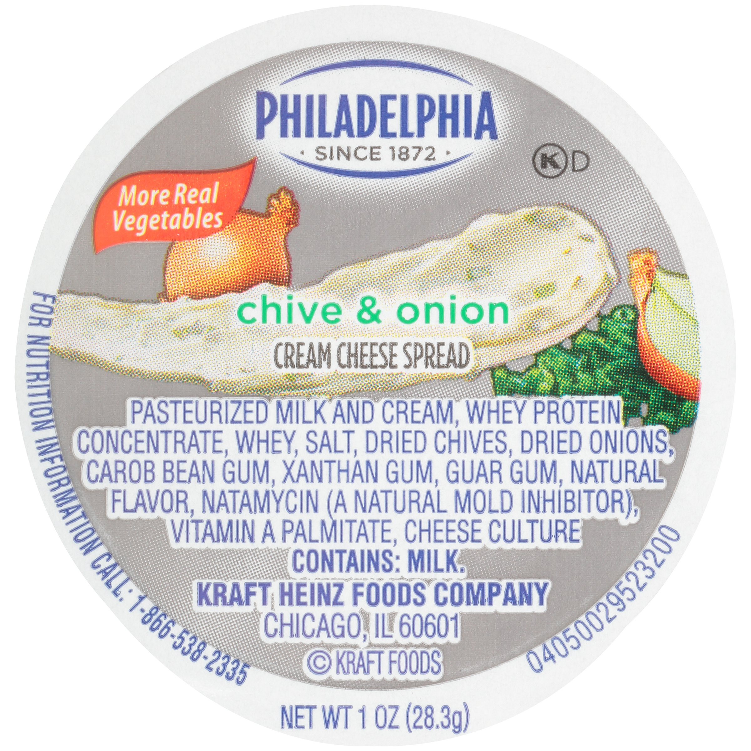 Philadelphia Chive & Onion Cream Cheese Spread, 1 oz. Cup (Pack of 100)