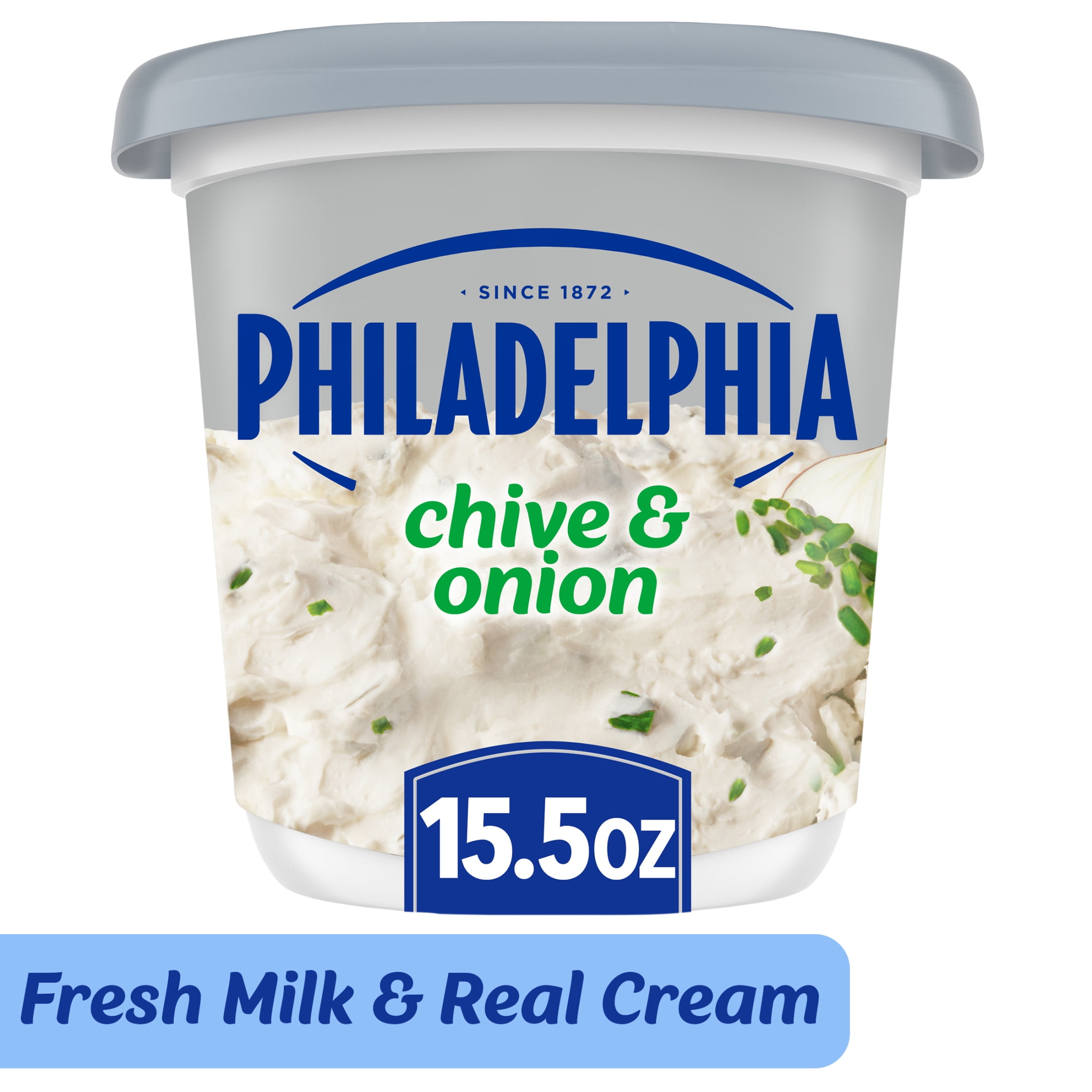Philadelphia Chive and Onion Cream Cheese Spread 15.5 oz Tub for