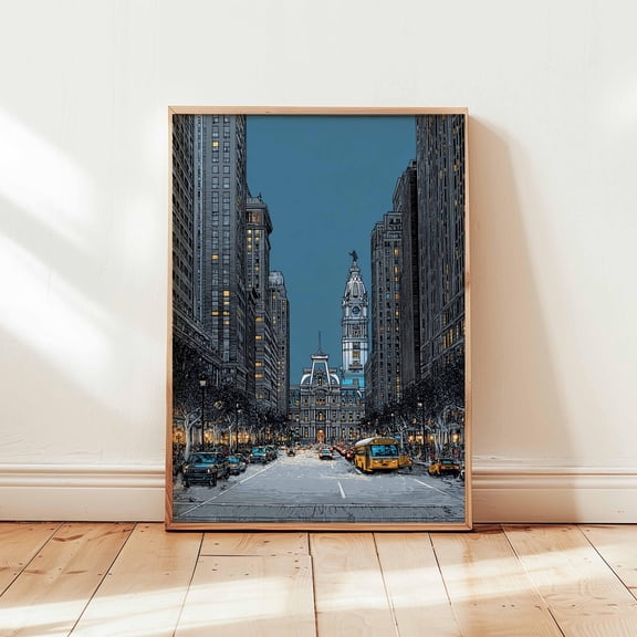 Philadelphia City Hall Art Print, Urban Wall Decor, Poster Only