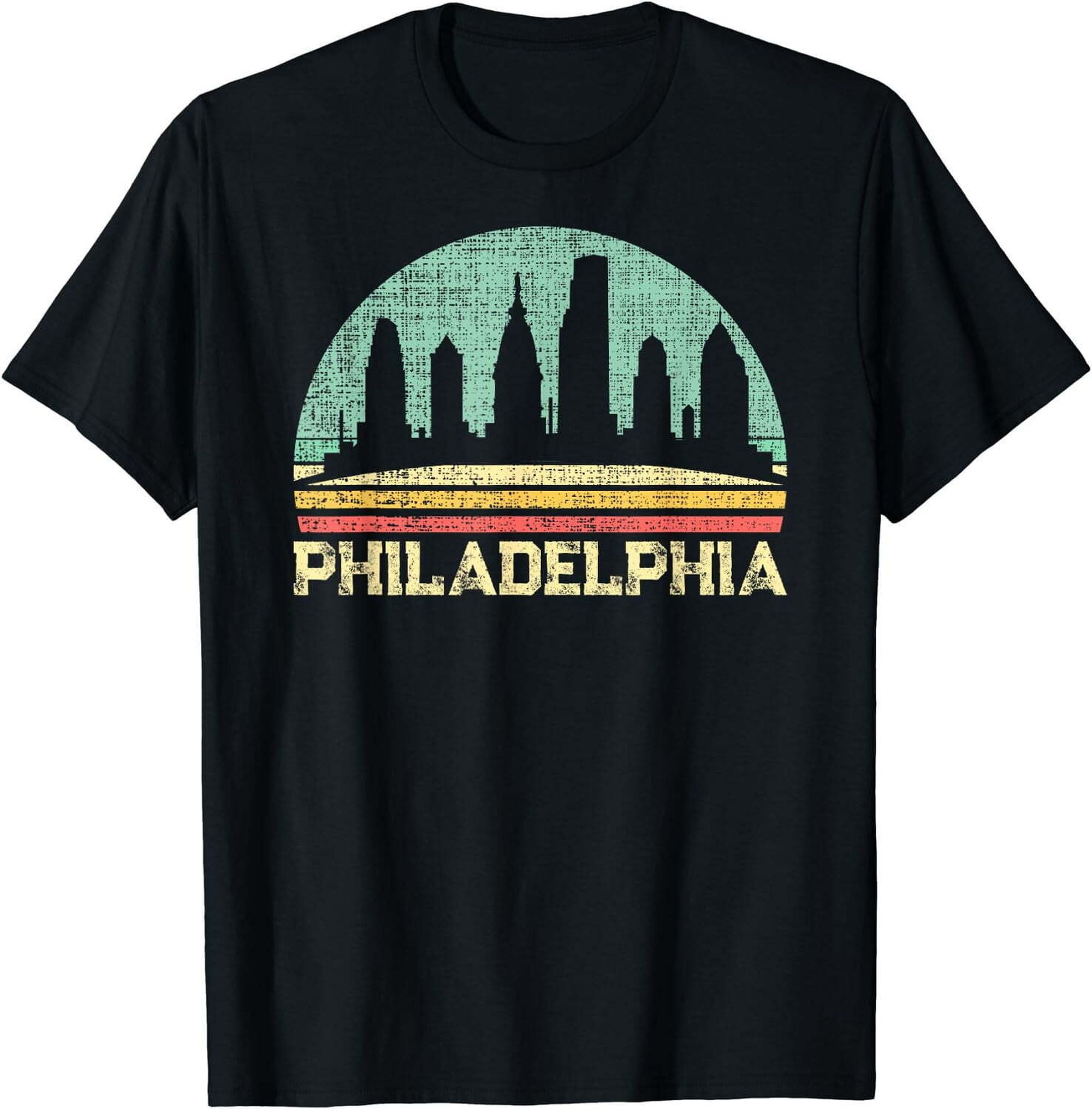 Philadelphia City Pennsylvania Retro Vintage T-Shirt - Black Medium ...