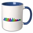 thumbnail image 1 of 3drose, Philadelphia City Skyline - Multicolor Line Art, 15oz Two-tone Blue Mug, 1 of 6