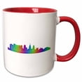 thumbnail image 1 of 3drose, Philadelphia City Skyline - Multicolor Line Art, 15oz Two-tone Red Mug, 1 of 6