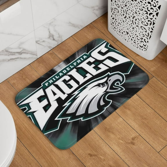 Philadelphia Crystal Velvet Lock Edge Floor Mat 40" x 60", Football Team Themed Entryway Floor Mat, Kitchen and Living Room Floor Mat for Home Decor Area Rug