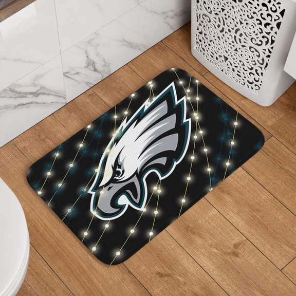 Philadelphia Crystal Velvet Lock Edge Floor Mat 40" x 60", Football Team Themed Entryway Floor Mat, Kitchen and Living Room Floor Mat for Home Decor Area Rug