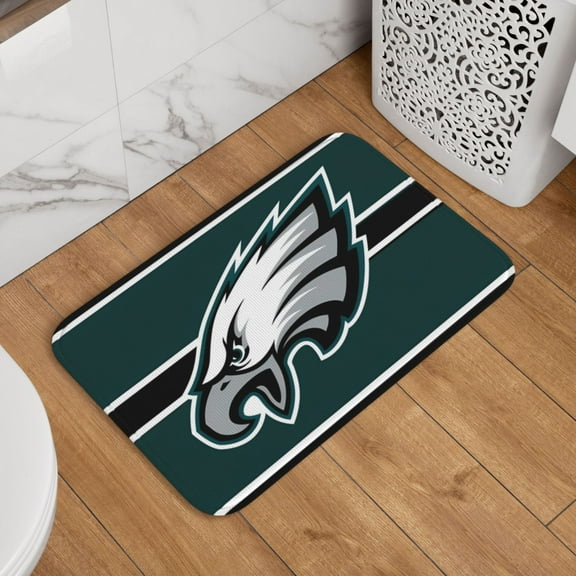 Philadelphia Crystal Velvet Lock Edge Floor Mat 40" x 60", Football Team Themed Entryway Floor Mat, Kitchen and Living Room Floor Mat for Home Decor Area Rug