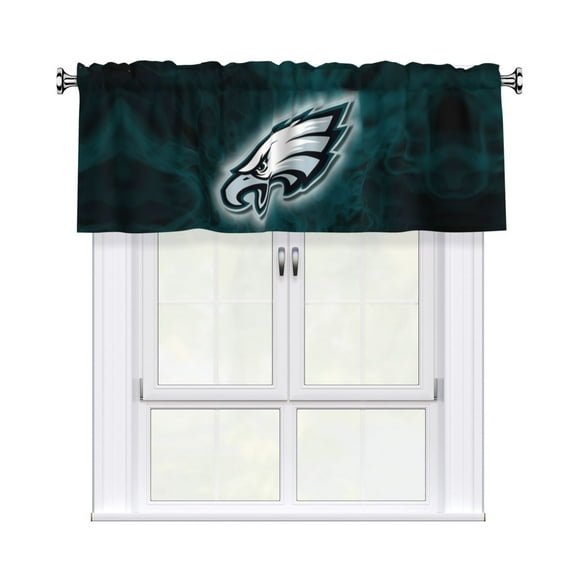 Philadelphia Custom Valance Blackout Curtains 54x18 Inches, Easy To Install, Rod Design Suitable For Decorative Curtains In Kitchen, Bedroom, Living Room, Home Decor Gift For Football Fans