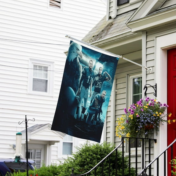Philadelphia Custom Vertical Double Sided Flag 3x5FT, American Football Team Fans Support Victory Flag for Indoor and Outdoor Garden Wall Decoration