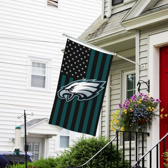 Philadelphia Custom Vertical Double Sided Flag 3x5FT, American Football Team Fans Support Victory Flag for Indoor and Outdoor Garden Wall Decoration