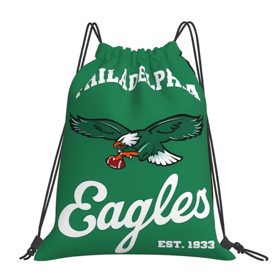 Philadelphia Drawstring Bags Gym Bag Backpack Draw String Sackpack Lightweight Waterproof Durable Daypack for Travel,Swimming, Beach Football Game Fans Gift