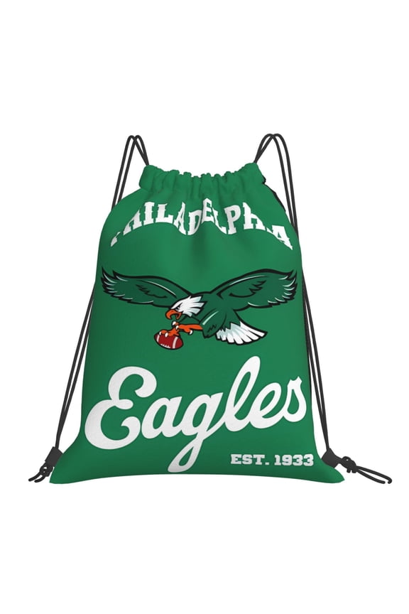 Philadelphia Drawstring Bags Gym Bag Backpack Draw String Sackpack Lightweight Waterproof Durable Daypack for Travel,Swimming, Beach Football Game Fans Gift