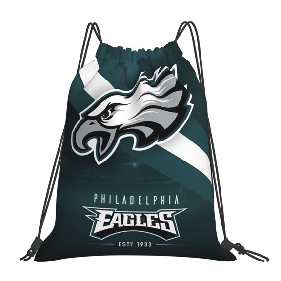 Philadelphia Drawstring Bags Gym Bag Backpack Draw String Sackpack Lightweight Waterproof Durable Daypack for Travel,Swimming, Beach Football Game Fans Gift