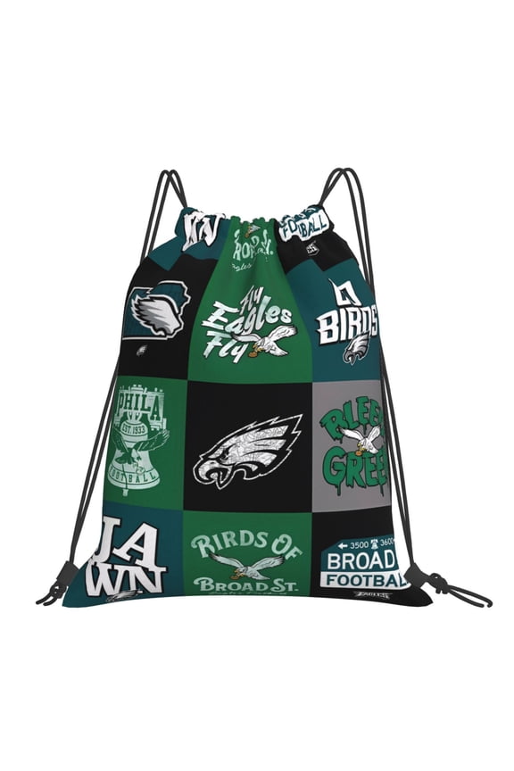 Philadelphia Drawstring Bags Gym Bag Backpack Draw String Sackpack Lightweight Waterproof Durable Daypack for Travel,Swimming, Beach Football Game Fans Gift