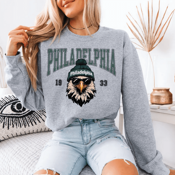 Philadelphia Eagle Graphic Crewneck Sweatshirt – Unisex Casual Game Day Style Pullover