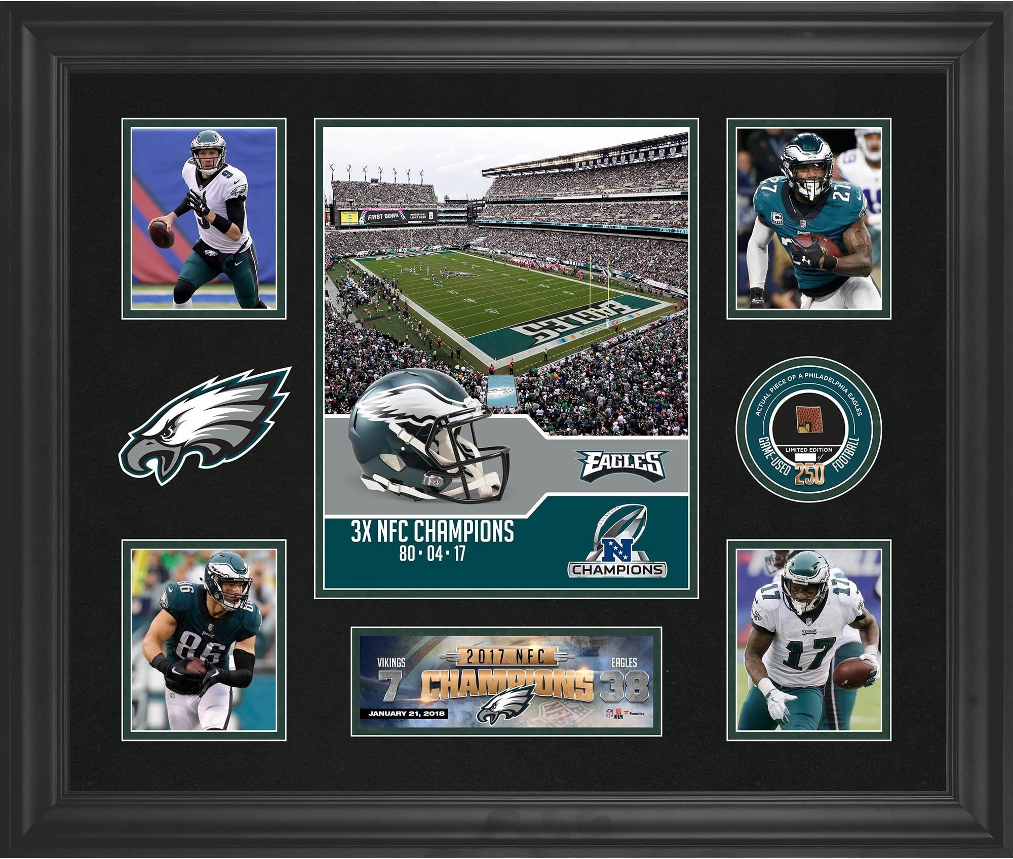 Philadelphia Eagles 2017 NFC Champions Framed 20" x 24" with a Piece of ...