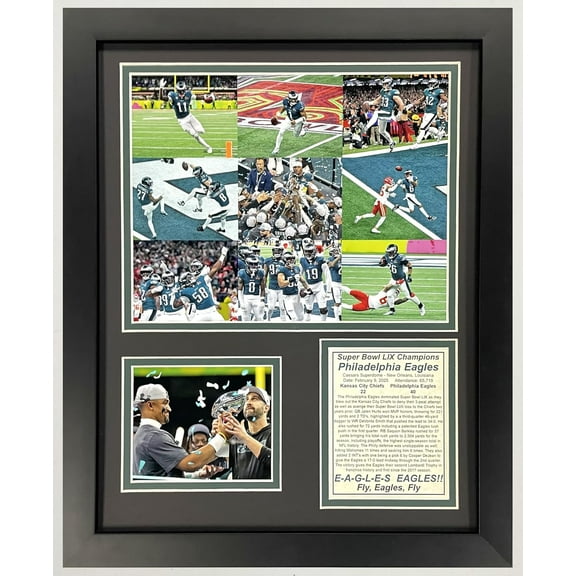 Philadelphia Eagles | 2024 Super Bowl LIX Champions | 12"x15" Framed Photo Collage | Mosaic