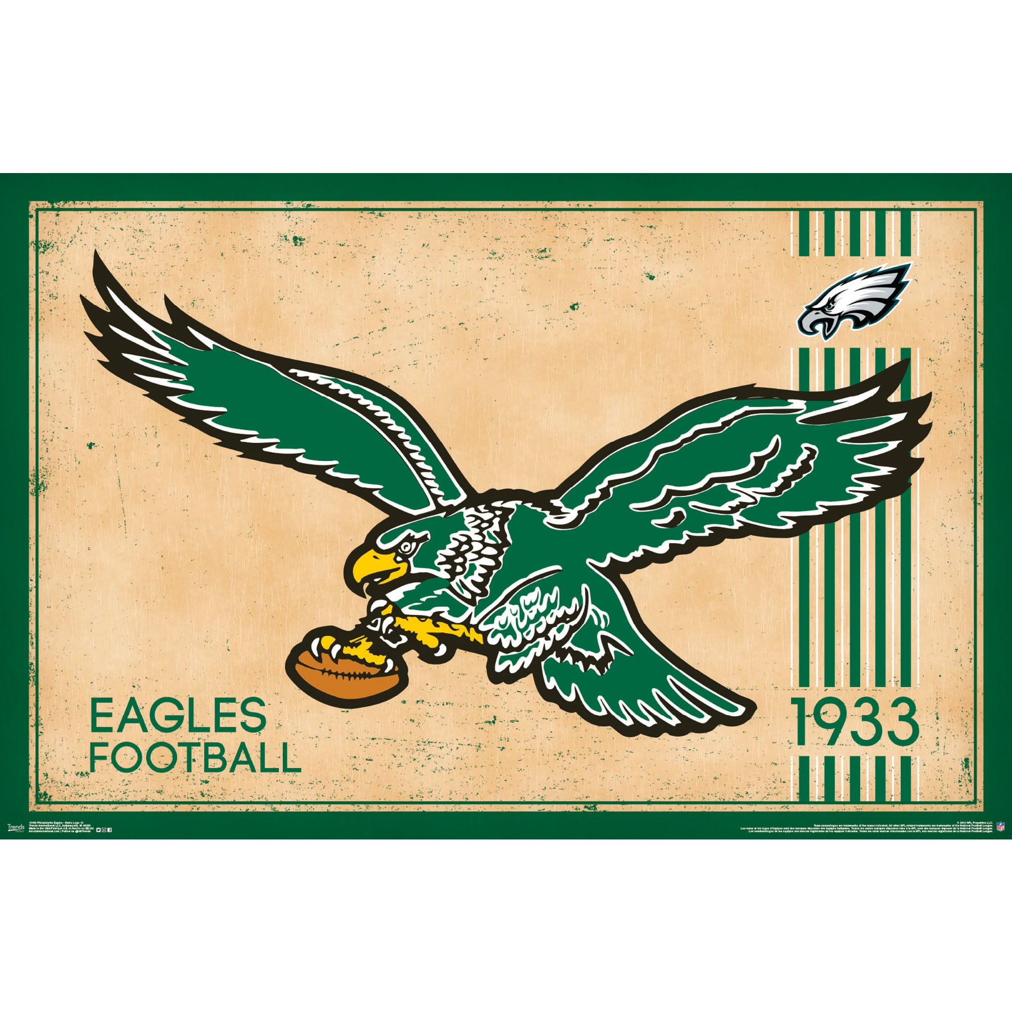 Philadelphia Eagles 22'' x 34'' Retro Logo Poster 