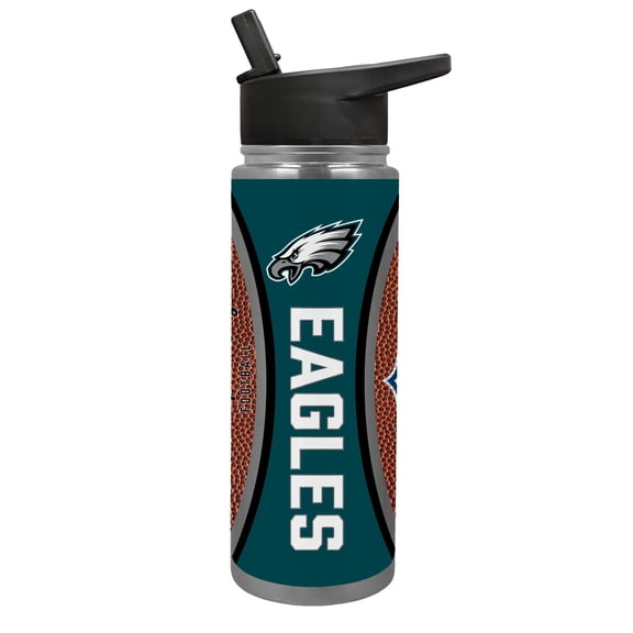 Philadelphia Eagles 24 Ounce Vacuum Insulated Stainless Steel Waterbottle with Gameball Graphics