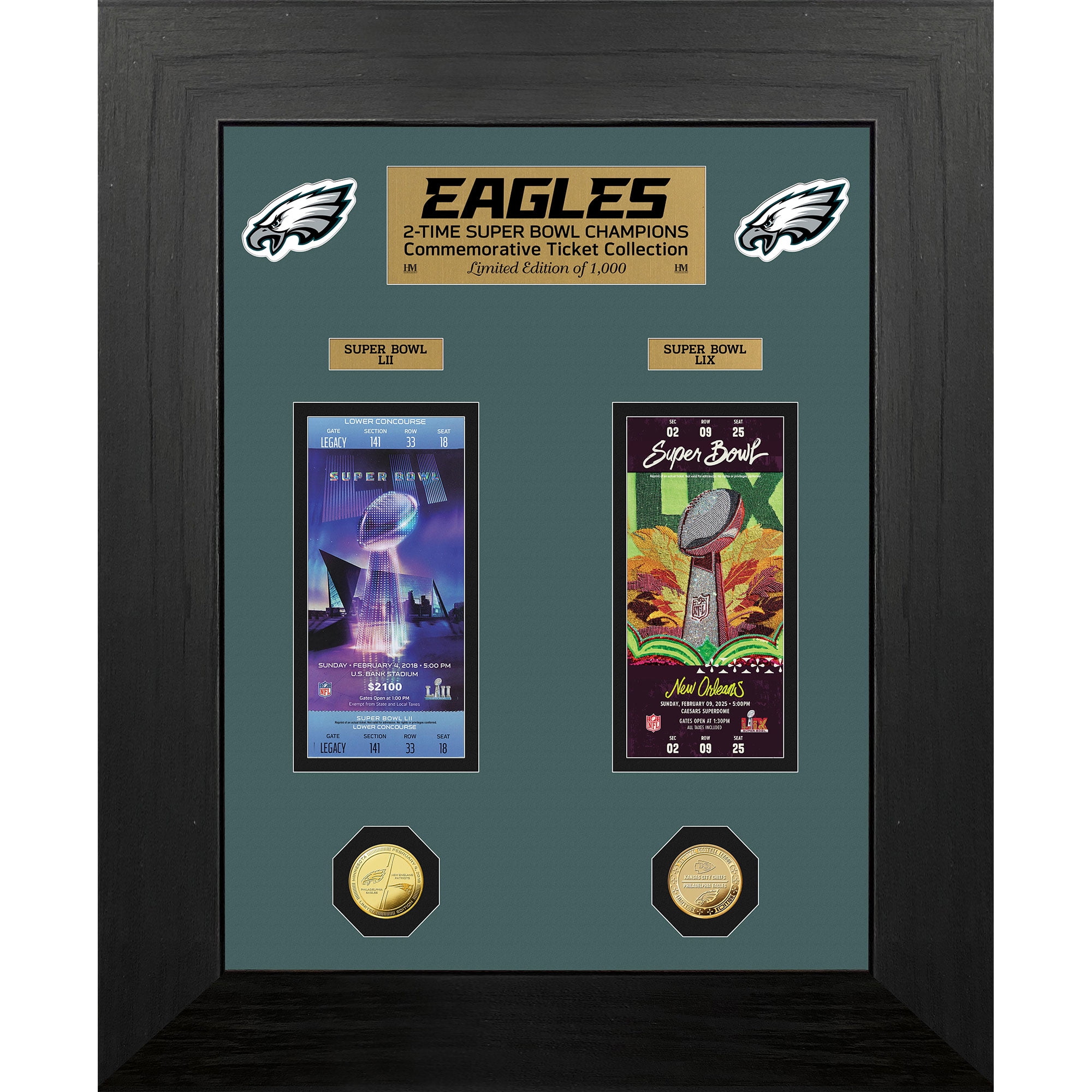 Highland Mint Philadelphia Eagles Team History Silber Münze - NFL Sammlerstück