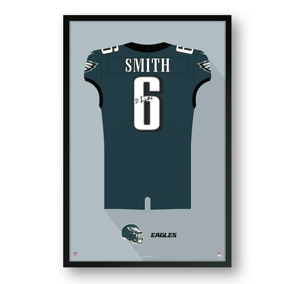 DeVonta Smith Philadelphia Eagles Facsimile Signature Framed Jersey Art Print