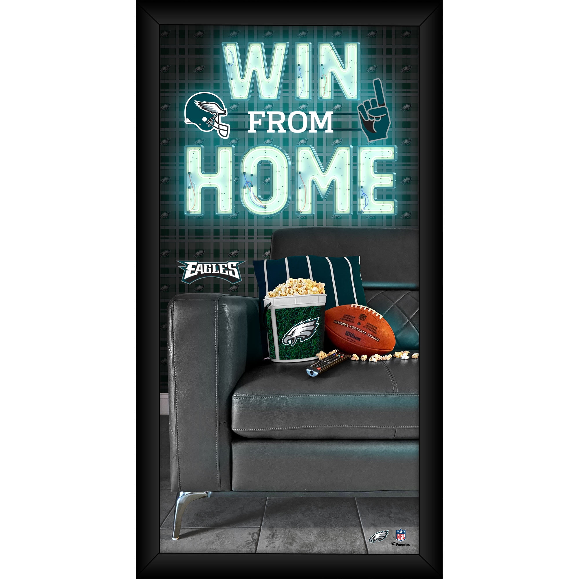 Philadelphia Eagles Framed 10" x 20" Win From Home Collage