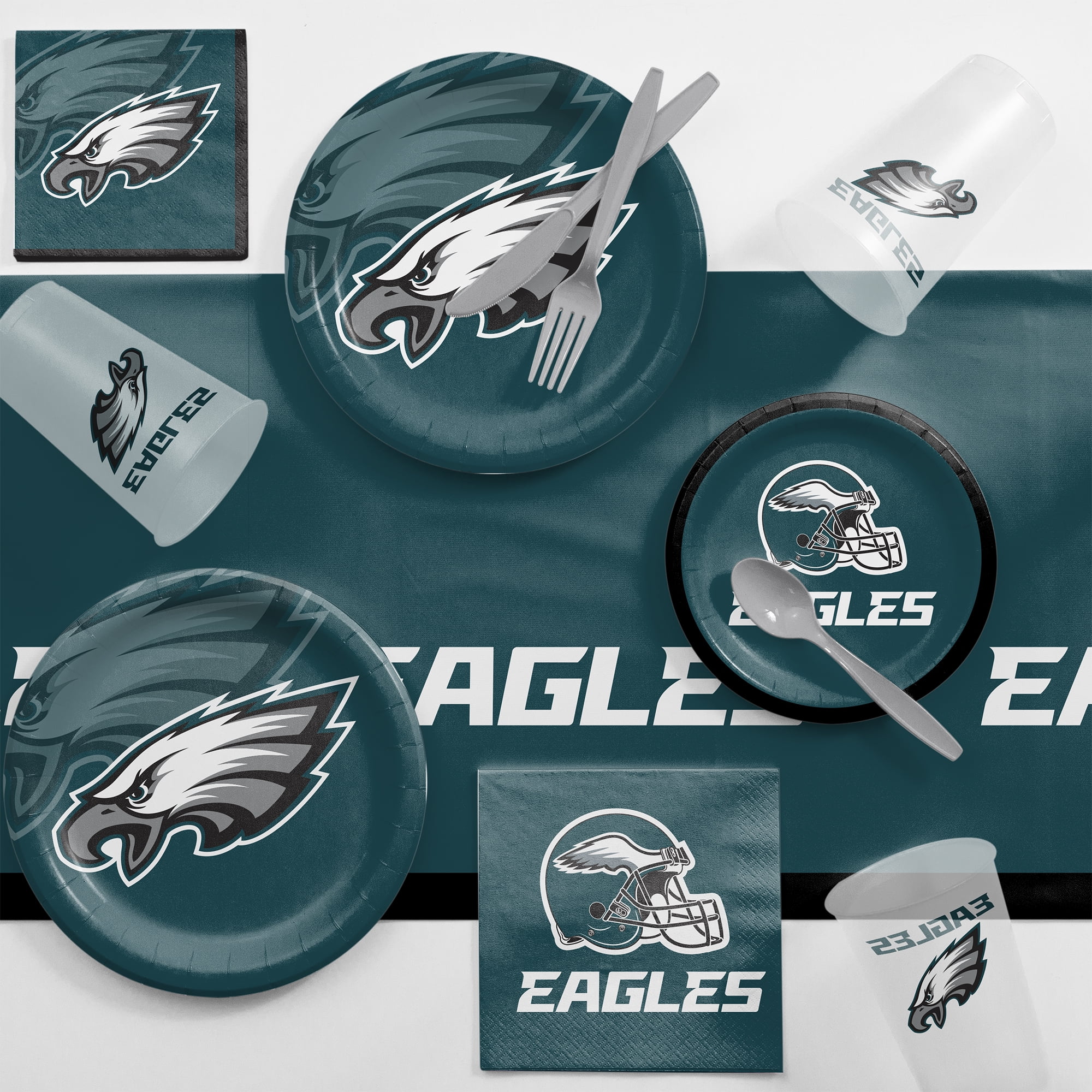 Philadelphia Eagles Game Day Party Supplies Kit for 8 Guests