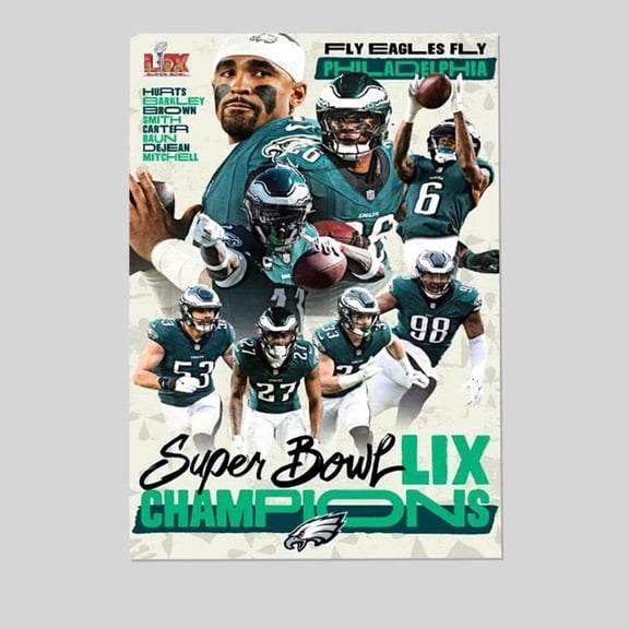 Philadelphia Eagles LIX 2025 Official Licensed POSTER Size 24''x36'' Goldengate