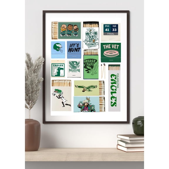 Philadelphia Eagles Matchbox Collection Poster - Philly Football Fan Wall Art - 24x36 UNFRAMDE