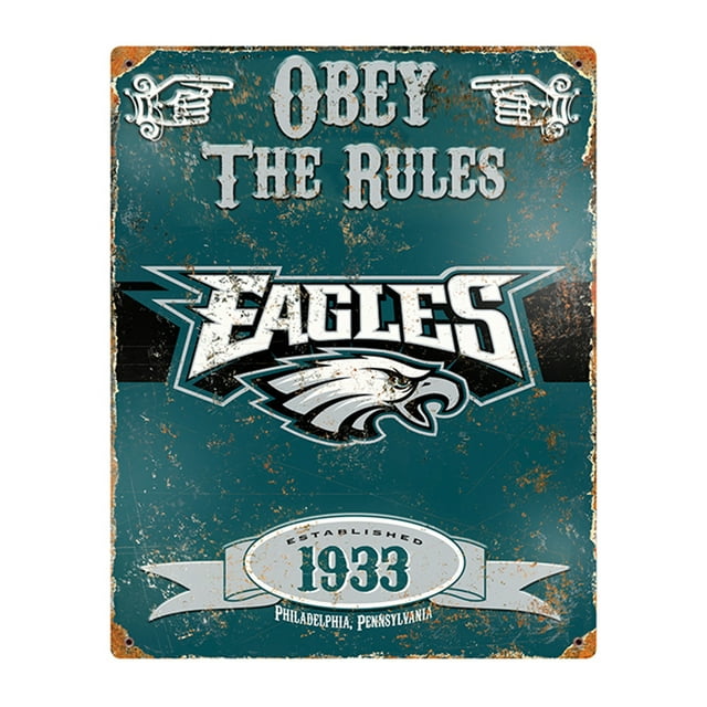 Philadelphia Eagles NFL Vintage Metal Sign (11.5in x 14.5in)